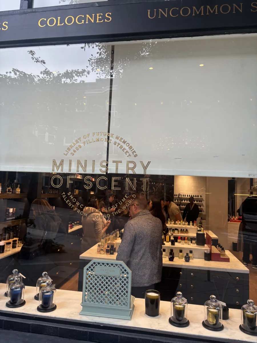 people browsing the Ministry of Scent storefront